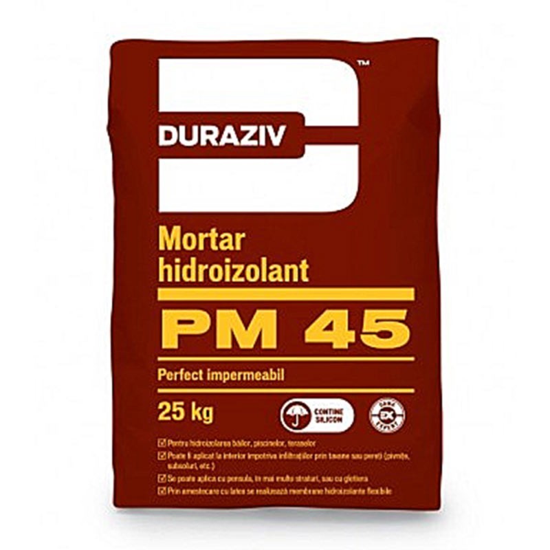 Mortar hidroizolant pm 45 duraziv,25 kg